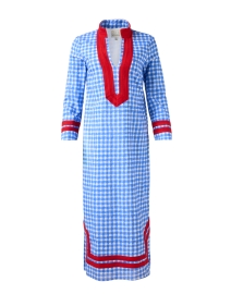 Blue Gingham Print Cotton Tunic Dress