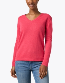 Front image thumbnail - Kinross - Geranium Pink Cashmere Sweater