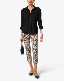 Look image thumbnail - Jude Connally - Lucia Camel Cheetah Printed Pull-On Ankle Pant