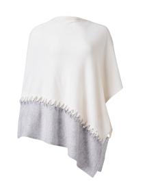 White and Grey Cashmere Poncho