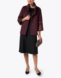 Look image thumbnail - Cinzia Rocca - Burgundy Wool and Down Coat
