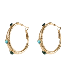 Product image thumbnail - Gas Bijoux - Textured Gold Hoop Earrings