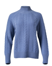 Blue Cable Knit Cashmere Sweater