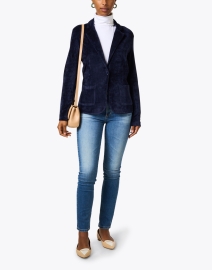 Look image thumbnail - Majestic Filatures - Navy Cotton Velour Blazer