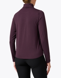 Back image thumbnail - Eileen Fisher - Burgundy Fine Stretch Jersey Top 