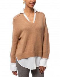 Brochu Walker - Camel Sweater with White Underlayer 