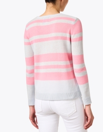 Back image thumbnail - Jumper 1234 -  Pink and Light Blue Cashmere Sweater