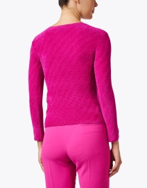 Back image thumbnail - Emporio Armani - Pink Chevron Knit Sweater
