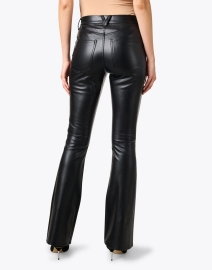 Back image thumbnail - Veronica Beard - Beverly Black Faux Leather High Rise Flare Pant