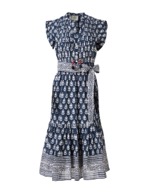 Product image thumbnail - Bell - Kat Navy Print Cotton Silk Dress