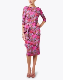 Look image thumbnail - Chiara Boni La Petite Robe - Muhe Pink Print Stretch Jersey Dress