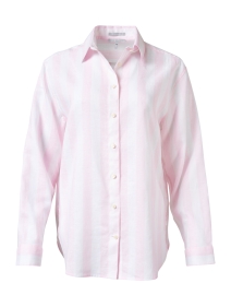 Product image thumbnail - Hinson Wu - Halsey Pink Striped Linen Shirt