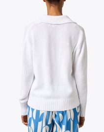 Back image thumbnail - Kinross - White Cotton Polo Sweater