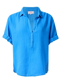 Cruz Blue Cotton Gauze Top
