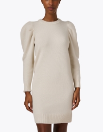 Front image thumbnail - White + Warren - Ivory Wool Cashmere Knit Dress