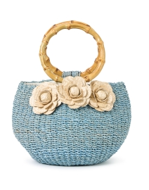 Product image thumbnail - SERPUI - Soraya Blue Straw Basket Bag