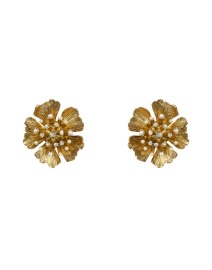 Product image thumbnail - Oscar de la Renta - Michelle Gold Flower Earrings