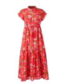 Product image thumbnail - Ro's Garden - Mumi Red Floral Print Cotton Dress