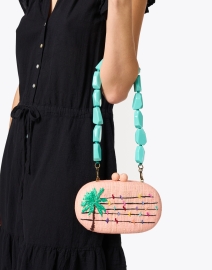 Look image thumbnail - SERPUI - Olivine Pink Embroidered Clutch