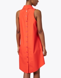 Back image thumbnail - Finley - Swing Orange Cotton Shirt Dress