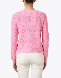 Back image thumbnail - Jumper 1234 - Pink Diamond Knit Sweater