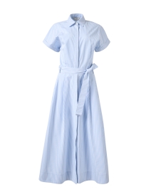 Product image thumbnail - Lafayette 148 New York - Blue Striped Cotton Shirt Dress