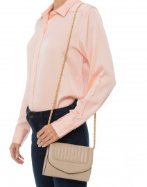 Jeanne Beige Quilted Leather Crossbody Bag