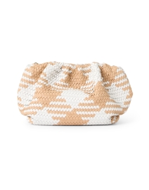 Nyla Tan and Cream Woven Leather Clutch