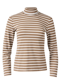 Oural Brown and Ivory Striped Jersey Top