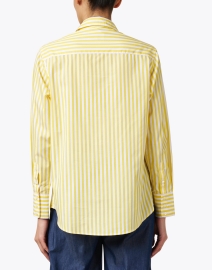 Back image thumbnail - Ines de la Fressange - Maureen Yellow Striped Cotton Shirt