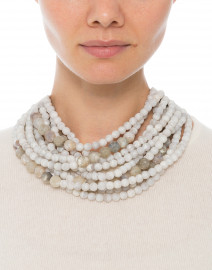 Marcella Dove White and Grey Stone Necklace