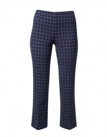 Prince Navy and Beige Check Stretch Cotton Pant