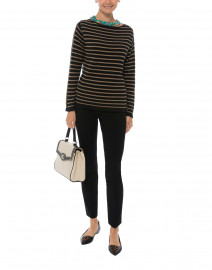 Black and Camel Fine Stripe Sweater
