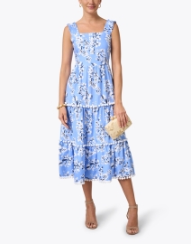 Look image thumbnail - Sail to Sable - Blue and White Floral Linen Dress