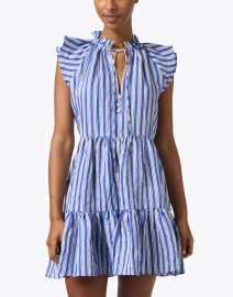 Front image thumbnail - Veronica Beard - Zee Blue and White Stripe Dress