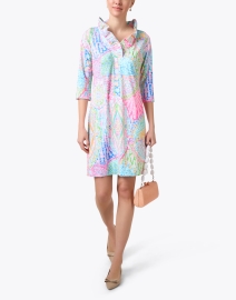 Look image thumbnail - Gretchen Scott - Multi Bazaar Printed Ruffle Neck Dress