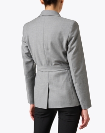 Back image thumbnail - Weekend Max Mara - Noli Grey Wool Belted Jacket