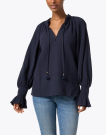 Front image thumbnail - Figue - Lianna Navy Cotton Top