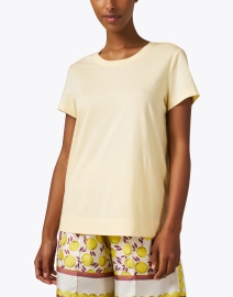 Front image thumbnail - Lafayette 148 New York - The Modern Yellow Cotton Tee