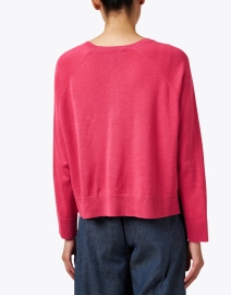 Back image thumbnail - Eileen Fisher - Pink Linen Cotton Pullover
