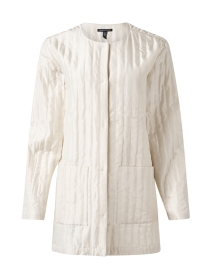 Product image thumbnail - Eileen Fisher - Bone Quilted Silk Jacket