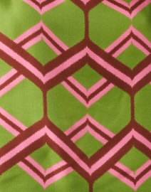 Fabric image thumbnail - Odeeh - Green and Pink Print Silk Blouse