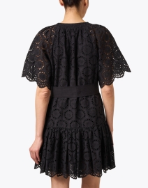 Back image thumbnail - Figue - Bria Black Cotton Lace Dress