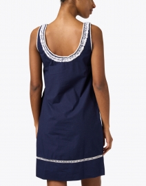 Back image thumbnail - Gretchen Scott - Navy and White Embroidered Dress