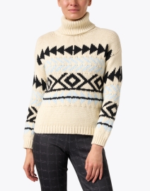 Front image thumbnail - Burgess - Cream Cotton Cashmere Ski Sweater