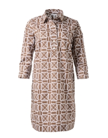 Aileen Brown and White Print Cotton Dress