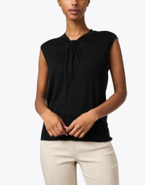 Front image thumbnail - Repeat Cashmere - Black Silk Cashmere Sweater