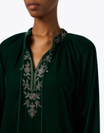 Extra_1 image thumbnail - Bella Tu - Sloane Green Embroidered Velvet Dress