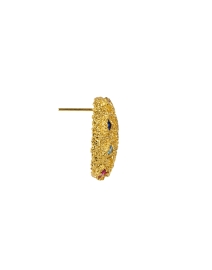 Back image thumbnail - Peracas - Capri Gold and Crystal Stud Earrings