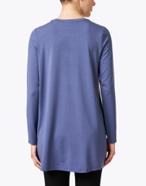 Back image thumbnail - Eileen Fisher - Heather Blue Stretch Jersey Tunic